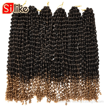 Passion Twist Crochet Hair18 inch Pre-twisted Passion Hair 5 Packs 110 Roots Pre-looped Passion Twist Braiding Hair Extensions